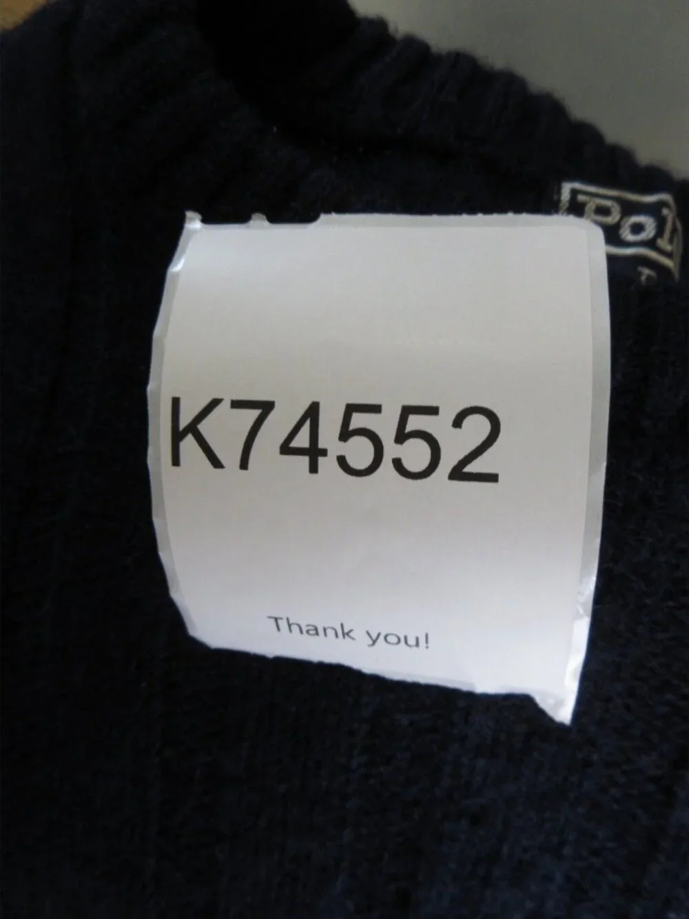 VINTAGE Polo Ralph Lauren Sweater Large Navy Wool Ribbed Crewneck 90s